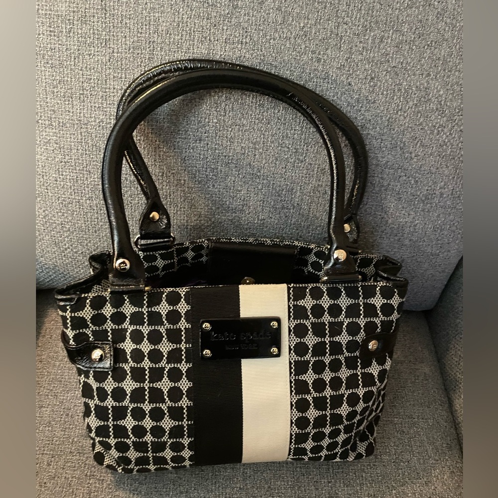 Kate Spade Y2K Black and White Patterned Satchel NWOT